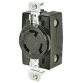 Bryant Locking Device, Flush Receptacle, 30A 120V AC 400Hz, 2-Pole 3-Wire Grounding, FSL2R, Scrw Term, Blk FSL2FR